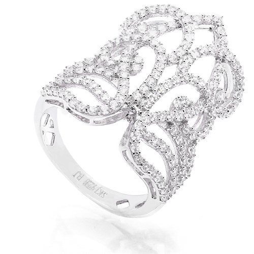 Nhẫn Bạc Nữ Đính Đá Mạ Vàng Trắng AvaJi AVJ.R000541 Màu Bạc