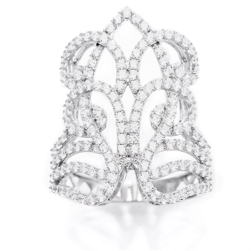 Nhẫn Bạc Nữ Đính Đá Mạ Vàng Trắng AvaJi AVJ.R000541 Màu Bạc