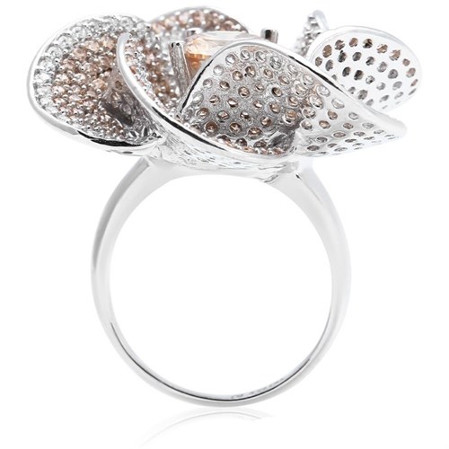 Nhẫn Bạc Nữ Đính Đá Mạ Vàng Trắng AvaJi AVJ.R000545 Màu Bạc