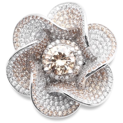 Nhẫn Bạc Nữ Đính Đá Mạ Vàng Trắng AvaJi AVJ.R000545 Màu Bạc