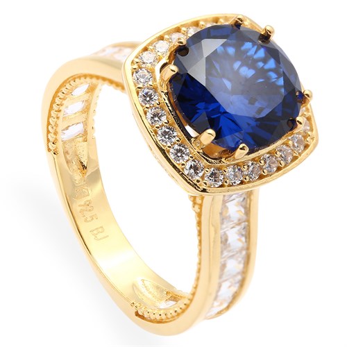 Nhẫn Bạc Nữ Đính Đá Mạ Vàng 18K AvaJi AVJ.R000557 Màu Vàng