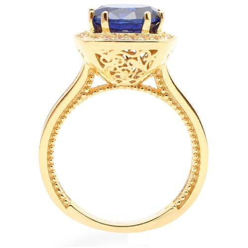 Nhẫn Bạc Nữ Đính Đá Mạ Vàng 18K AvaJi AVJ.R000557 Màu Vàng