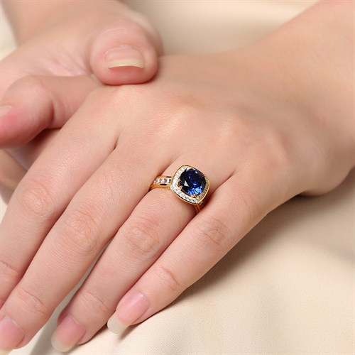 Nhẫn Bạc Nữ Đính Đá Mạ Vàng 18K AvaJi AVJ.R000557 Màu Vàng