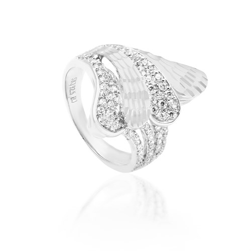 Nhẫn Bạc Nữ Đính Đá Mạ Vàng Trắng AvaJi AVJ.R000565
