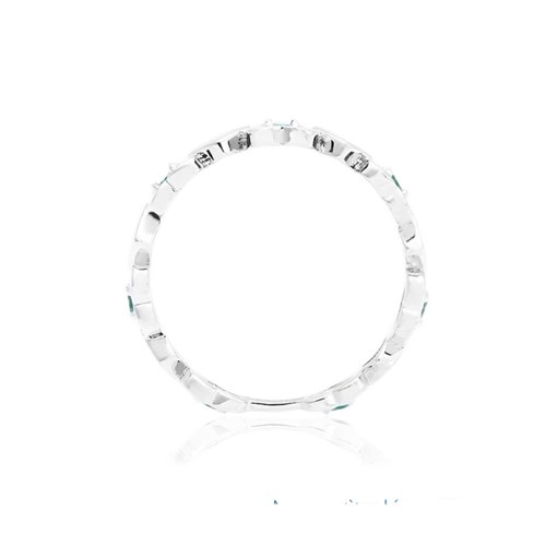 Nhẫn Bạc Nữ Đính Đá Mạ Vàng Trắng AvaJi AVJ.R000568 Màu Bạc