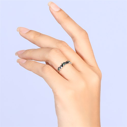 Nhẫn Bạc Nữ Đính Đá Mạ Vàng Trắng AvaJi AVJ.R000568 Màu Bạc