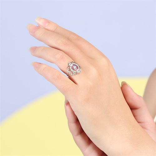 Nhẫn Bạc Nữ Đính Đá Mạ Vàng Trắng AvaJi AVJ.R000574 Màu Bạc