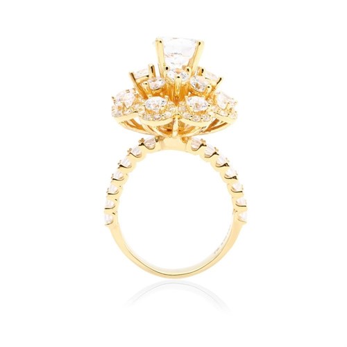 Nhẫn Bạc Nữ Đính Đá Mạ Vàng 18K AvaJi AVJ.R000575 Màu Vàng