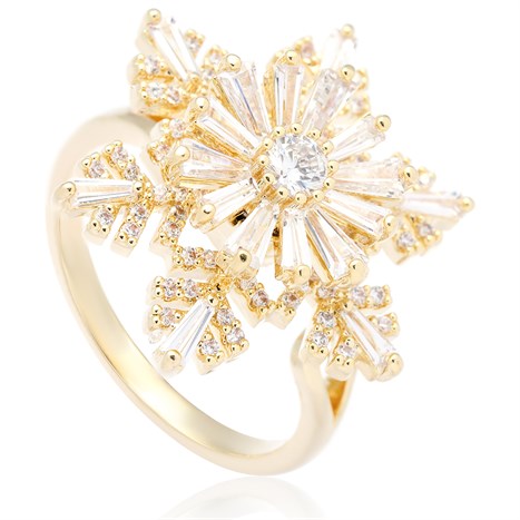 Nhẫn Hợp Kim Nữ Đính Đá AvaJi AVJ.R000627.00 Màu Vàng