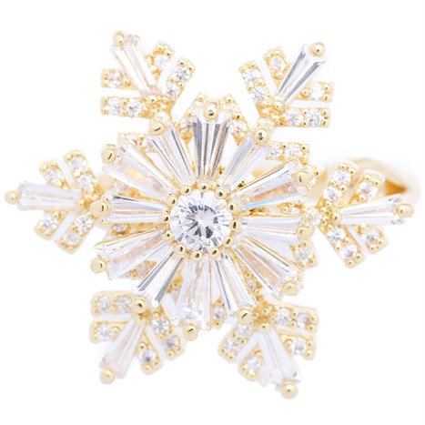 Nhẫn Hợp Kim Nữ Đính Đá AvaJi AVJ.R000627.00 Màu Vàng