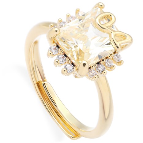 Nhẫn Hợp Kim Đính Đá Nữ AvaJi AVJ.R000643.00 Màu Vàng