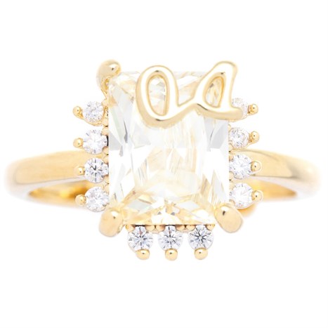 Nhẫn Hợp Kim Đính Đá Nữ AvaJi AVJ.R000643.00 Màu Vàng