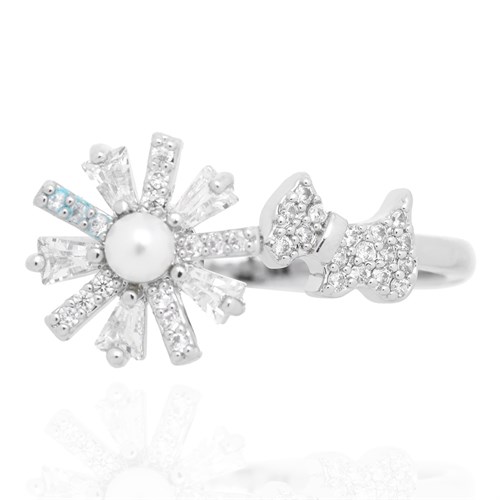 Nhẫn Hợp Kim Đính Đá Nữ AvaJi AVJ.R000646.00 Màu Bạc