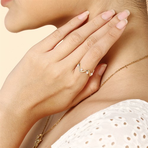 Nhẫn Hợp Kim Nữ Đính Đá AvaJi AVJ.R000648.00 Màu Vàng