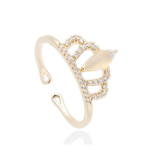 Nhẫn Hợp Kim Nữ Đính Đá AvaJi AVJ.R000672.00 Màu Vàng