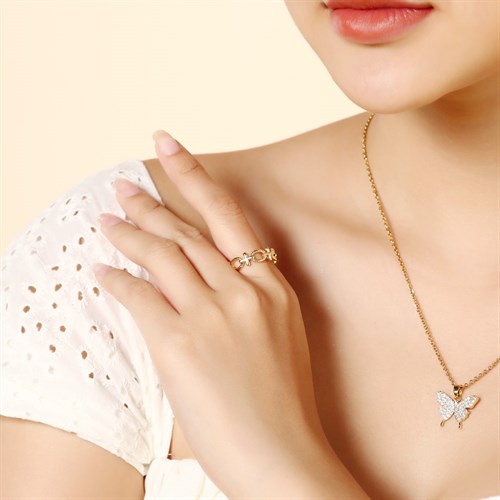 Nhẫn Hợp Kim Nữ AvaJi AVJ.R000673.00 Màu Vàng