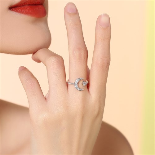 Nhẫn Hợp Kim Đính Đá Nữ AvaJi AVJ.R000706.00 Màu Bạc