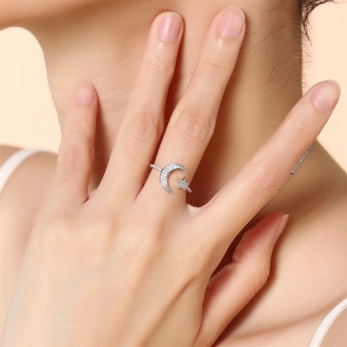 Nhẫn Hợp Kim Đính Đá Nữ AvaJi AVJ.R000706.00 Màu Bạc