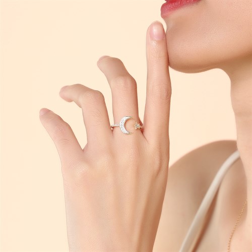 Nhẫn Hợp Kim Nữ Đính Đá AvaJi AVJ.R000707.00 Màu Vàng