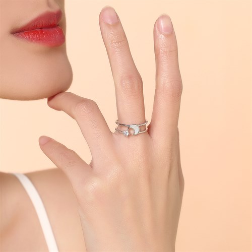 Nhẫn Hợp Kim Đính Đá Nữ AvaJi AVJ.R000734.00 Màu Bạc