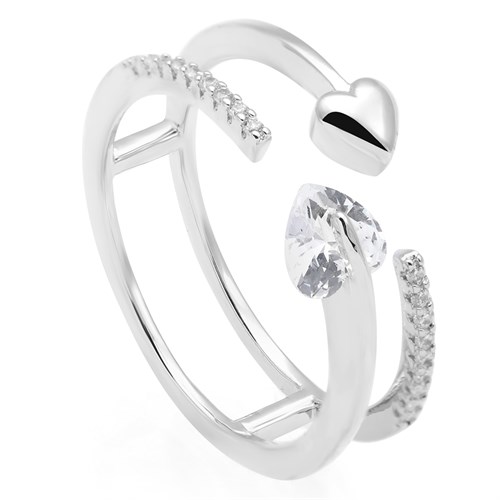 Nhẫn Hợp Kim Nữ Đính Đá AvaJi AVJ.R000755.00 Màu Bạc