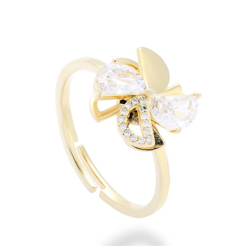 Nhẫn Hợp Kim Đính Đá Nữ AvaJi AVJ.R000766.00 Màu Vàng