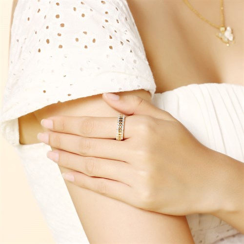 Nhẫn Hợp Kim Đính Đá Nữ AvaJi AVJ.R000792.00 Màu Vàng