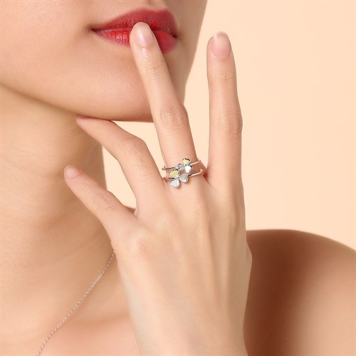 Nhẫn Hợp Kim Đính Đá Nữ AvaJi AVJ.R000811.00 Màu Bạc