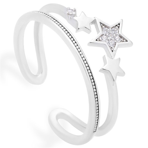 Nhẫn Hợp Kim Nữ Đính Đá AvaJi AVJ.R000823.00 Màu Bạc