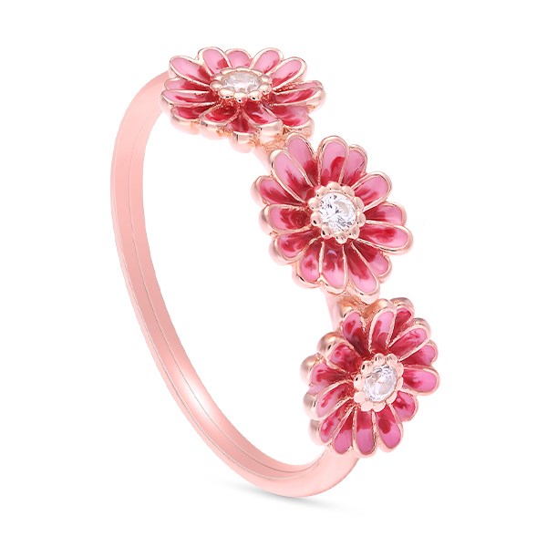 Nhẫn Bạc Nữ Mạ Vàng Hồng AvaJi AVJ.R001341