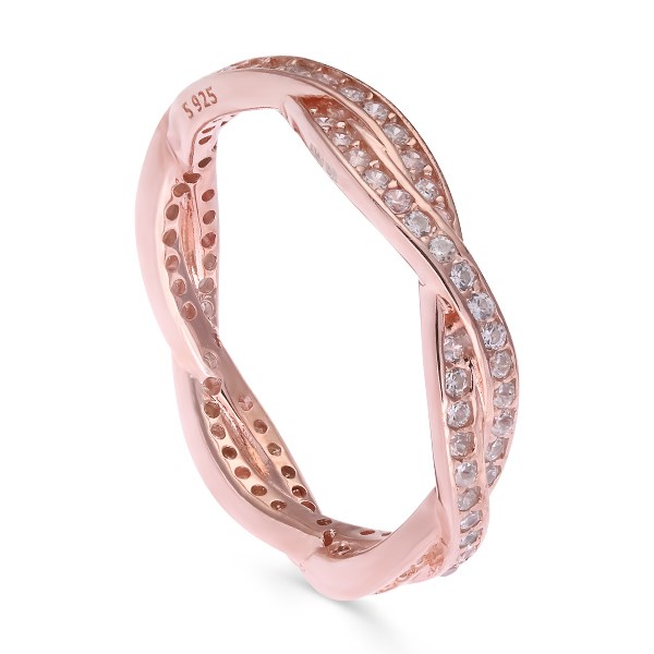 Nhẫn Bạc Nữ Mạ Vàng Hồng AvaJi AVJ.R001366