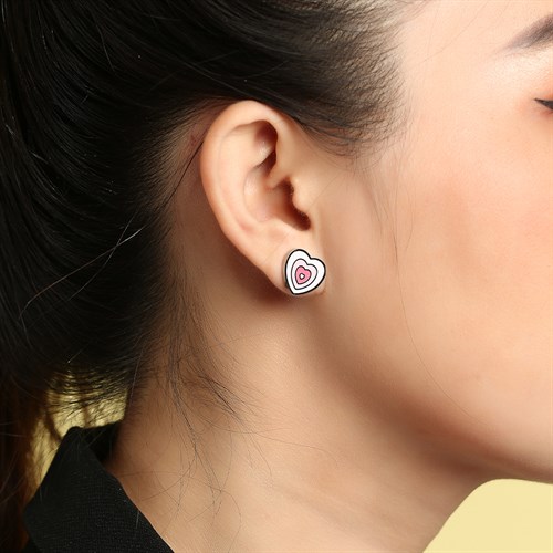 Bông Tai Hợp Kim Nữ AvaJi Đính Đá AVJ.E000024.00 Màu Bạc