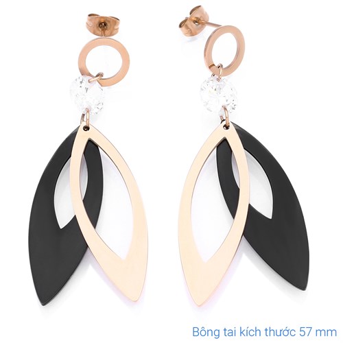 Bông Tai Hợp Kim Nữ AvaJi Đính Đá AVJ.E000025.00 Màu Vàng