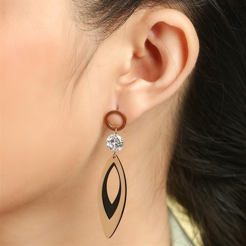 Bông Tai Hợp Kim Nữ AvaJi Đính Đá AVJ.E000025.00 Màu Vàng