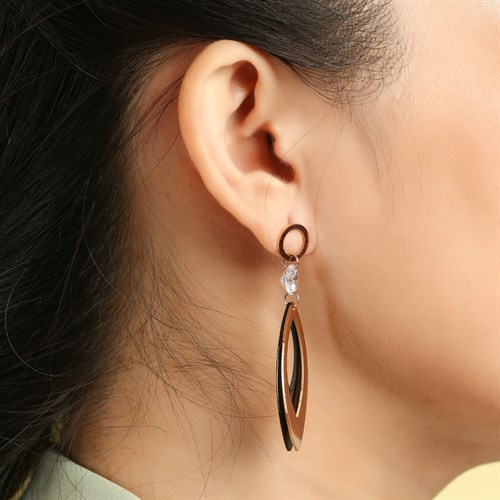 Bông Tai Hợp Kim Nữ AvaJi Đính Đá AVJ.E000025.00 Màu Vàng