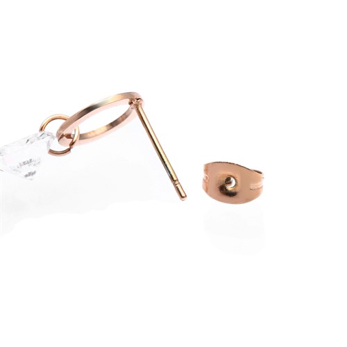 Bông Tai Hợp Kim Nữ AvaJi Đính Đá AVJ.E000025.00 Màu Vàng