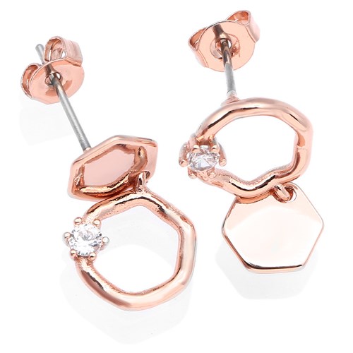 Bông Tai Hợp Kim Nữ AvaJi Đính Đá AVJ.E000027.00 Màu Vàng