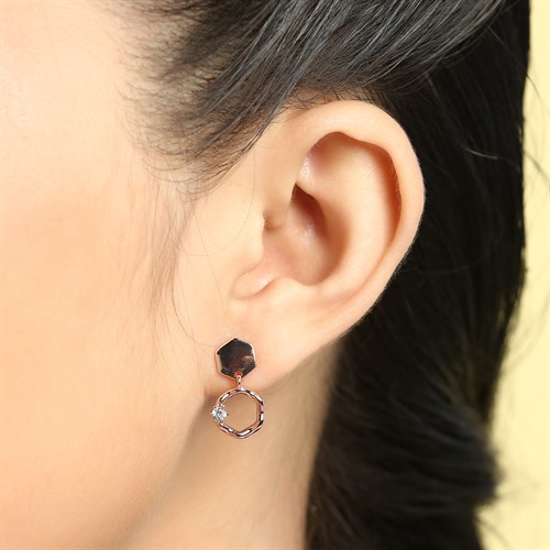 Bông Tai Hợp Kim Nữ AvaJi Đính Đá AVJ.E000027.00 Màu Vàng