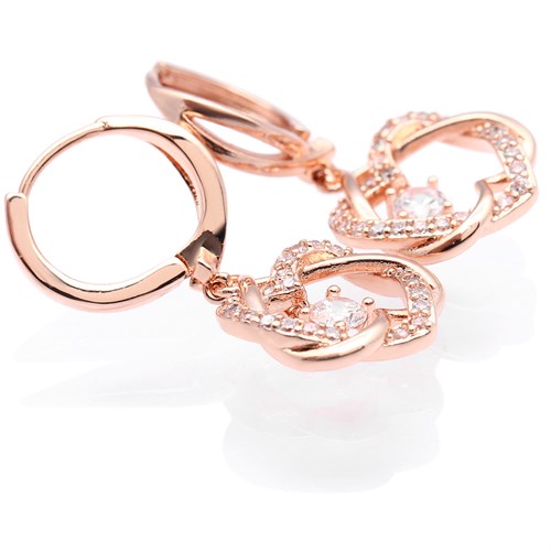 Bông Tai Hợp Kim Nữ AvaJi Đính Đá AVJ.E000028.00 Màu Hồng