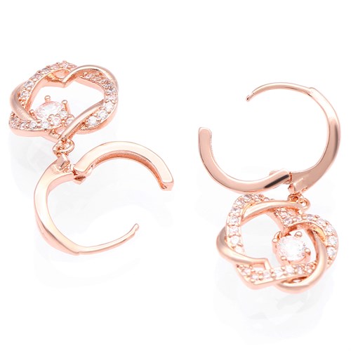 Bông Tai Hợp Kim Nữ AvaJi Đính Đá AVJ.E000028.00 Màu Hồng