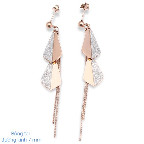 Bông Tai Hợp Kim Nữ AvaJi Đính Đá AVJ.E000035.00 Màu Vàng