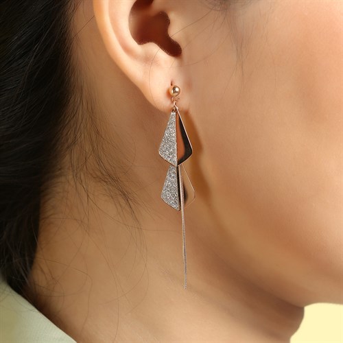 Bông Tai Hợp Kim Nữ AvaJi Đính Đá AVJ.E000035.00 Màu Vàng