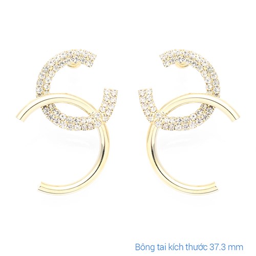 Bông Tai Hợp Kim Nữ AvaJi Đính Đá AVJ.E000070.00 Màu Vàng