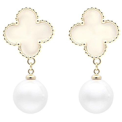 Bông Tai Hợp Kim Nữ AvaJi Ngọc Trai AVJ.E000071.00 Màu Vàng