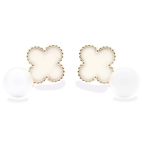 Bông Tai Hợp Kim Nữ AvaJi Ngọc Trai AVJ.E000071.00 Màu Vàng