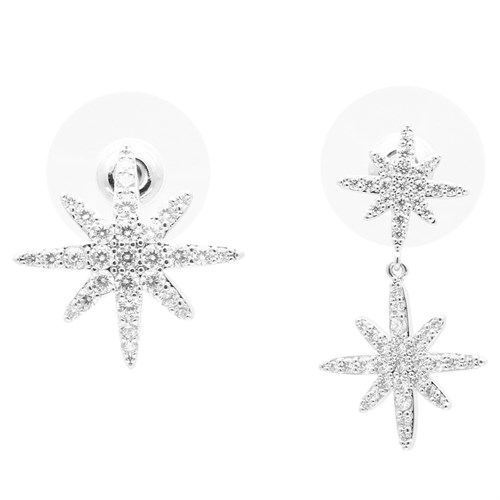 Bông Tai Hợp Kim Nữ AvaJi Đính Đá AVJ.E000072.00 Màu Bạc