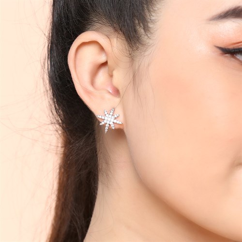 Bông Tai Hợp Kim Nữ AvaJi Đính Đá AVJ.E000072.00 Màu Bạc