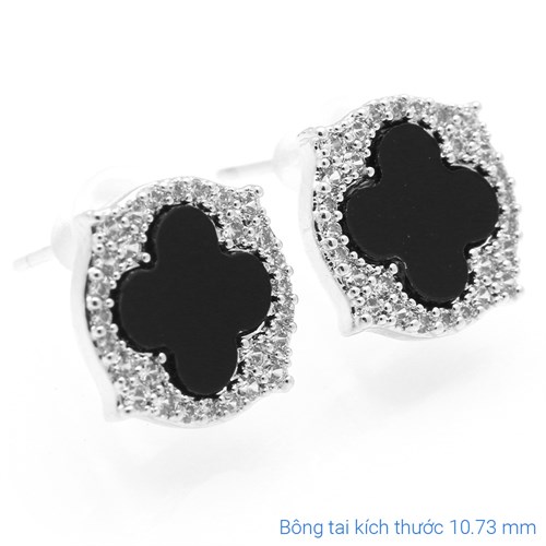 Bông Tai Hợp Kim Nữ AvaJi Đính Đá AVJ.E000074.00 Màu Bạc