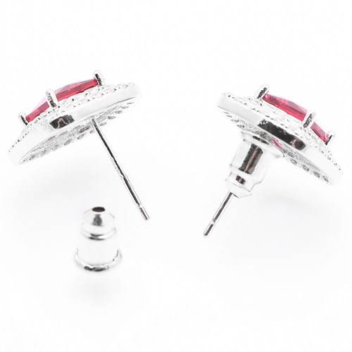 Bông Tai Hợp Kim Nữ AvaJi Đính Đá AVJ.E000075.00 Màu Bạc