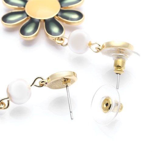 Bông Tai Hợp Kim Nữ AvaJi Ngọc Trai AVJ.E000081.00 Màu Vàng